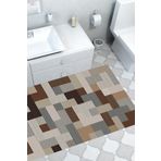 Dekoreko Kaymaz Taban Djt Banyo Halısı Star Pamuk Modern Mu113 Kahve Mu113P2-9