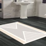 Dekoreko Kaymaz Taban Djt Banyo Halısı Star Pamuk Modern P1526 Krem