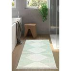 Dekoreko Kaymaz Taban Djt Banyo Halısı Star Pamuk Saçaklı Iskandinav F5085 Yeşil F5085P1-9