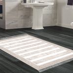 Dekoreko Kaymaz Taban Djt Banyo Halısı Star Pamuk Saçaklı Modern 1545 Bej