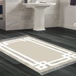 Dekoreko Kaymaz Taban Djt Banyo Halısı Star Pamuk Saçaklı Modern 657M Camel