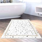 Dekoreko Kaymaz Taban Djt Banyo Halısı Star Pamuk Saçaklı Modern M12366 Krem