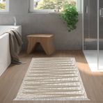 Dekoreko Kaymaz Taban Djt Banyo Halısı Star Pamuk Saçaklı Modern M5045 Kahve