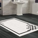 Dekoreko Kaymaz Taban Djt Banyo Halısı Trend Modern 1919 Gri Siyah