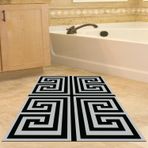 Dekoreko Kaymaz Taban Djt Banyo Halısı Trend Modern 658M Siyah
