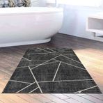 Dekoreko Kaymaz Taban Djt Banyo Halısı Trend Modern 717 Siyah