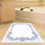 Dekoreko Kaymaz Taban Djt Banyo Halısı Trend Modern 748 Mavi