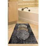 Dekoreko Kaymaz Taban Djt Banyo Halısı Trend Modern E4052 Bej Krem Mavi E4052K2-9