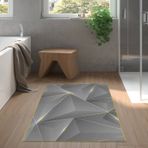 Dekoreko Kaymaz Taban Djt Banyo Halısı Trend Modern F5005 Gold Siyah