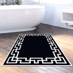 Dekoreko Kaymaz Taban Djt Banyo Halısı Trend Modern F5035 Siyah