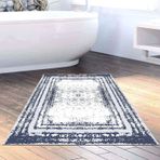 Dekoreko Kaymaz Taban Djt Banyo Halısı Trend Modern M5132 Lacivert