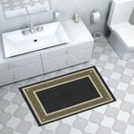 Dekoreko Kaymaz Taban Djt Banyo Halısı Trend Modern M5140 Siyah