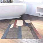 Dekoreko Kaymaz Taban Djt Banyo Halısı Trend Modern S6505 Renkli