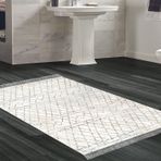 Dekoreko Kaymaz Taban Djt Banyo Halısı Trend Saçaklı İskandinav F5079 Kahve