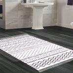 Dekoreko Kaymaz Taban Djt Banyo Halısı Trend Saçaklı İskandinav F5086 Bej