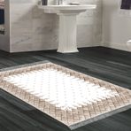 Dekoreko Kaymaz Taban Djt Banyo Halısı Trend Saçaklı Modern 1529 Krem