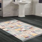 Dekoreko Kaymaz Taban Djt Banyo Halısı Trend Saçaklı Modern 1937 Renkli