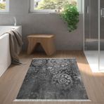 Dekoreko Kaymaz Taban Djt Banyo Halısı Trend Saçaklı Modern 1999 Gri