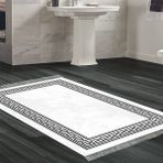 Dekoreko Kaymaz Taban Djt Banyo Halısı Trend Saçaklı Modern 626M