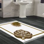 Dekoreko Kaymaz Taban Djt Banyo Halısı Trend Saçaklı Modern 708 Krem