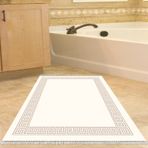 Dekoreko Kaymaz Taban Djt Banyo Halısı Trend Saçaklı Modern Kt493 Krem