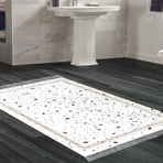 Dekoreko Kaymaz Taban Djt Banyo Halısı Trend Saçaklı Modern M12366 Krem
