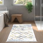 Dekoreko Kaymaz Taban Djt Banyo Halısı Trend Saçaklı Modern M5026 Kahve