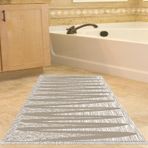 Dekoreko Kaymaz Taban Djt Banyo Halısı Trend Saçaklı Modern M5045 Kahve