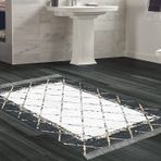 Dekoreko Kaymaz Taban Djt Banyo Halısı Trend Saçaklı Modern M5129 Siyah