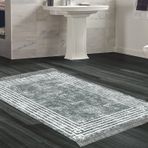 Dekoreko Kaymaz Taban Djt Banyo Halısı Trend Saçaklı Modern M5142 Pudra