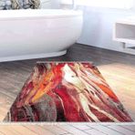 Dekoreko Kaymaz Taban Djt Banyo Halısı Trend Saçaklı Modern S5050 Bordo