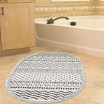 Dekoreko Kaymaz Taban Djt Banyo Halısı Trend Saçaklı Oval İskandinav F5086 Bej