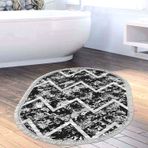 Dekoreko Kaymaz Taban Djt Banyo Halısı Trend Saçaklı Oval İskandinav F5128 Mavi