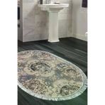 Dekoreko Kaymaz Taban Djt Banyo Halısı Trend Saçaklı Oval Modern 1903m Krem 1903MK1-3