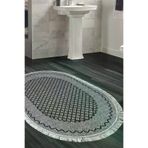 Dekoreko Kaymaz Taban Djt Banyo Halısı Trend Saçaklı Oval Modern M5001 Gri M5001K1-3