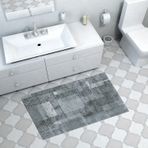 Dekoreko Kaymaz Taban Djt Banyo Halısı Yıldız Deri İskandinav F5132 Gri