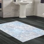 Dekoreko Kaymaz Taban Djt Banyo Halısı Yıldız Deri Modern 1303 Lila