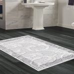 Dekoreko Kaymaz Taban Djt Banyo Halısı Yıldız Deri Modern 1314 Gri