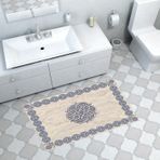 Dekoreko Kaymaz Taban Djt Banyo Halısı Yıldız Deri Modern 1319 Mavi