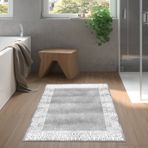 Dekoreko Kaymaz Taban Djt Banyo Halısı Yıldız Deri Modern 1460 Gri