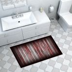 Dekoreko Kaymaz Taban Djt Banyo Halısı Yıldız Deri Modern 1693 Siyah Bordo
