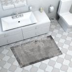 Dekoreko Kaymaz Taban Djt Banyo Halısı Yıldız Deri Modern 1921 Gri