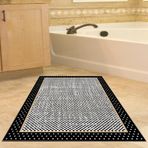 Dekoreko Kaymaz Taban Djt Banyo Halısı Yıldız Deri Modern 604M Siyah