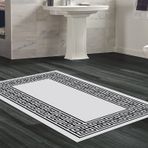 Dekoreko Kaymaz Taban Djt Banyo Halısı Yıldız Deri Modern 608M Siyah