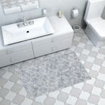 Dekoreko Kaymaz Taban Djt Banyo Halısı Yıldız Deri Modern 627M Mavi