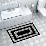 Dekoreko Kaymaz Taban Djt Banyo Halısı Yıldız Deri Modern 650M Siyah
