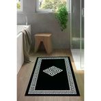 Dekoreko Kaymaz Taban Djt Banyo Halısı Yıldız Deri Modern 656m Siyah 656MD2-9