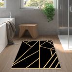 Dekoreko Kaymaz Taban Djt Banyo Halısı Yıldız Deri Modern 686M Gold