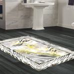 Dekoreko Kaymaz Taban Djt Banyo Halısı Yıldız Deri Modern 728 Gri