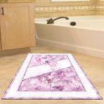 Dekoreko Kaymaz Taban Djt Banyo Halısı Yıldız Deri Modern 729 Pudra
